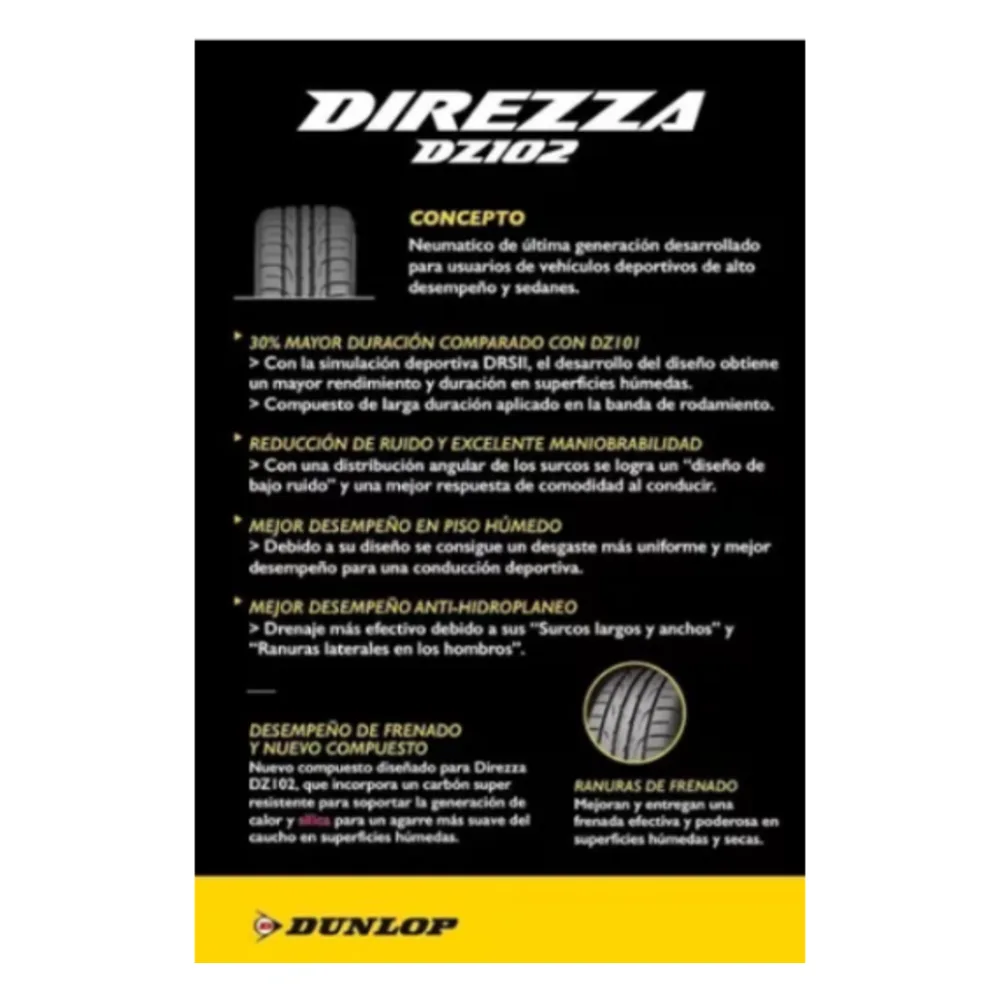 215/55R16 Dunlop DIREZZA DZ102 93V BRA - Imagen 6